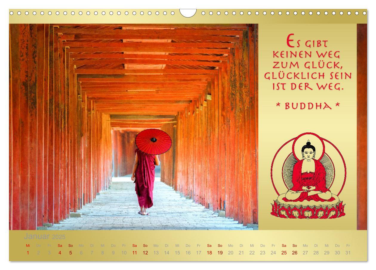 Bild: 9783435085880 | BUDDHA IM GLÜCK - Buddhistische Weisheiten (Wandkalender 2025 DIN...