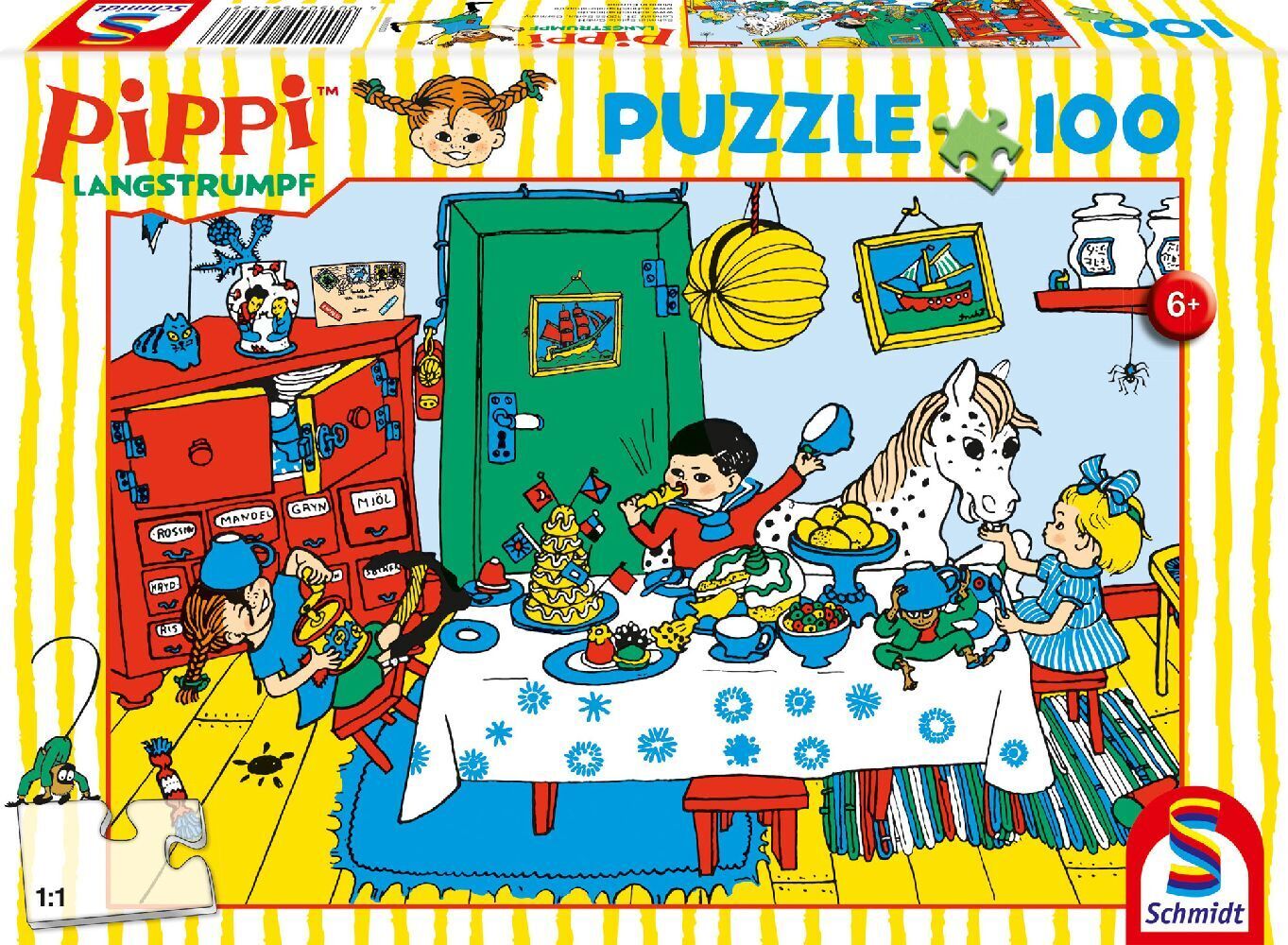 Cover: 4001504564476 | Kaffeekränzchen mit Pippi, 100 Teile | Kinderpuzzle Pipi Langstrumpf