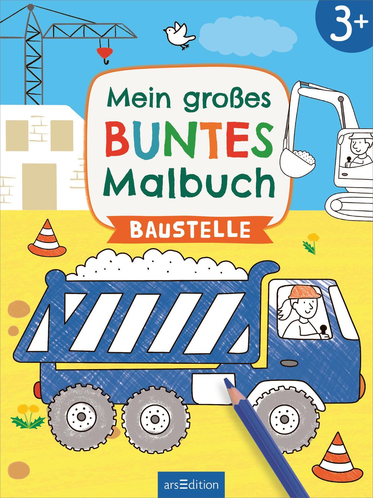 Bild: 9783845853260 | Mein großes buntes Malbuch - Baustelle | Ab 3 Jahren | Lena Bellermann