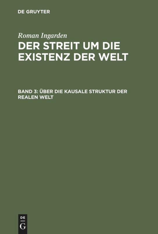 Cover: 9783484701106 | Über die kausale Struktur der realen Welt | Roman Ingarden | Buch