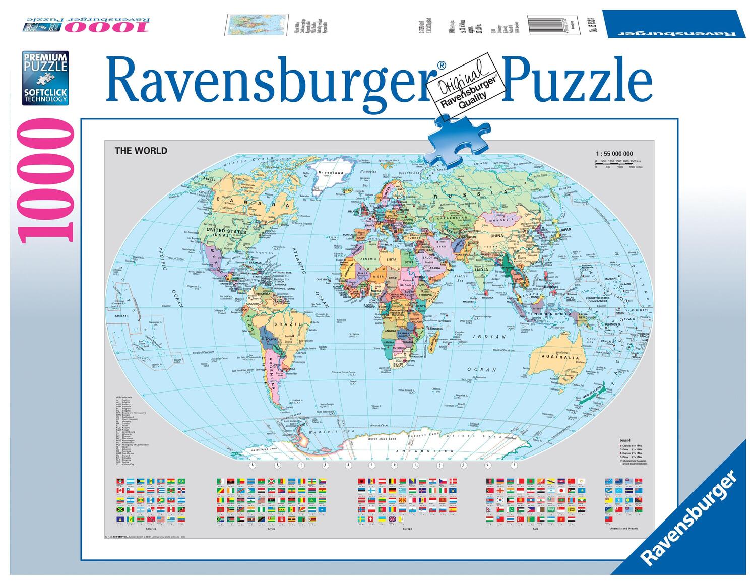 Cover: 4005556156528 | Politische Weltkarte. Puzzle 1000 Teile | Spiel | Deutsch | 2001