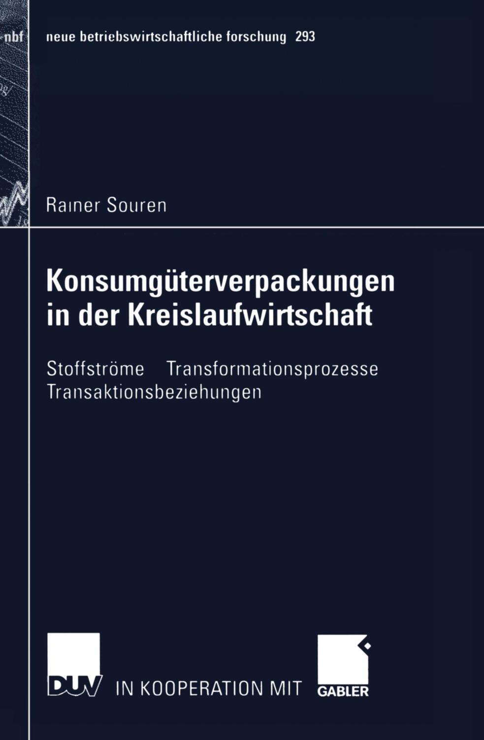 Cover: 9783824490851 | Konsumgüterverpackungen in der Kreislaufwirtschaft | Rainer Souren