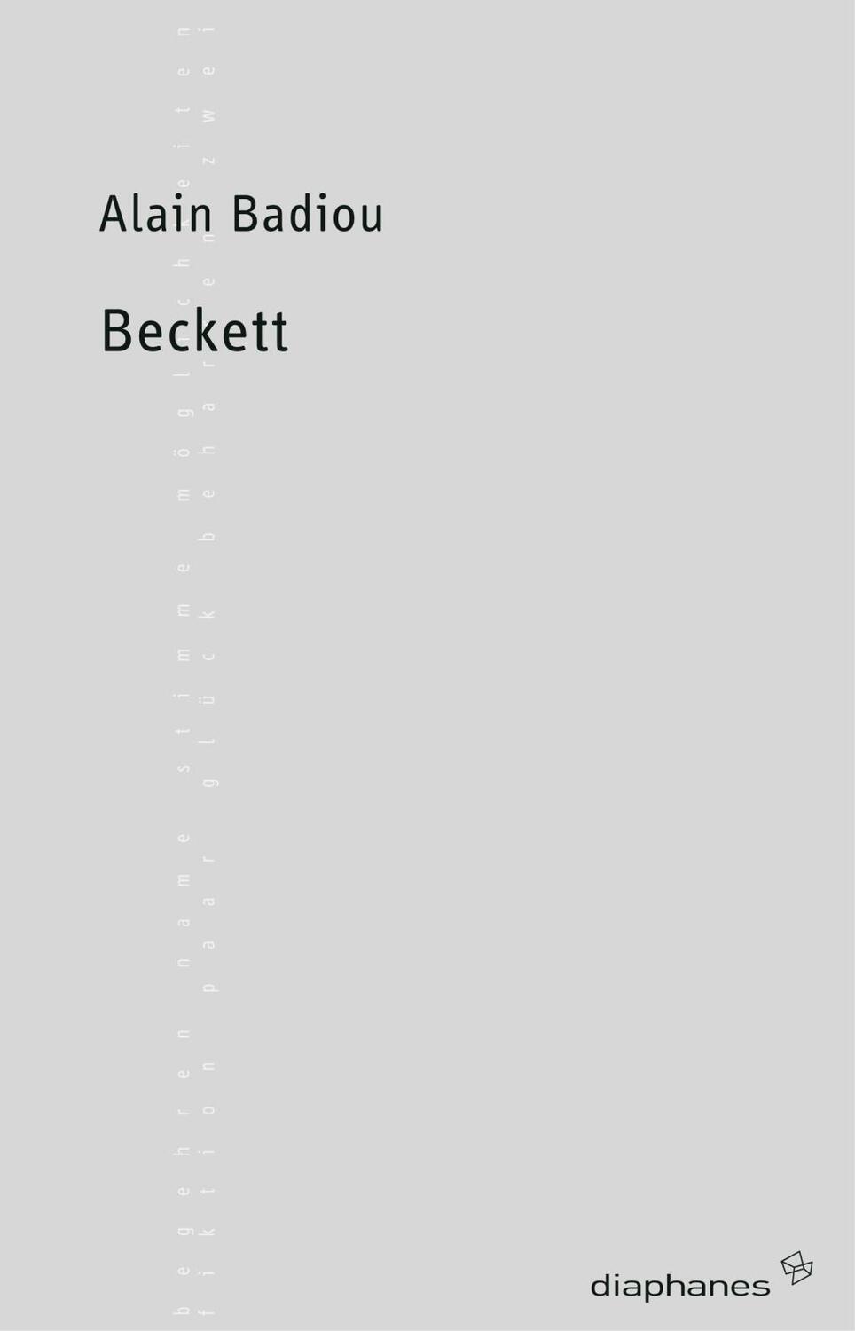 Cover: 9783935300834 | Beckett | Das Begehren ist nicht totzukriegen, TransPositionen | Buch
