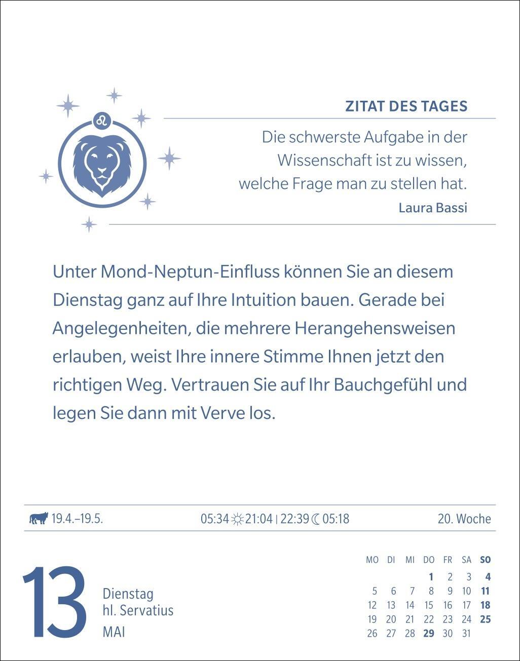 Bild: 9783840033711 | Löwe Sternzeichenkalender 2025 - Tagesabreißkalender - Ihr Horoskop...