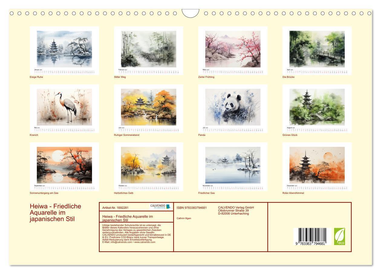 Bild: 9783383794681 | Heiwa - Friedliche Aquarelle im japanischen Stil (Wandkalender 2025...