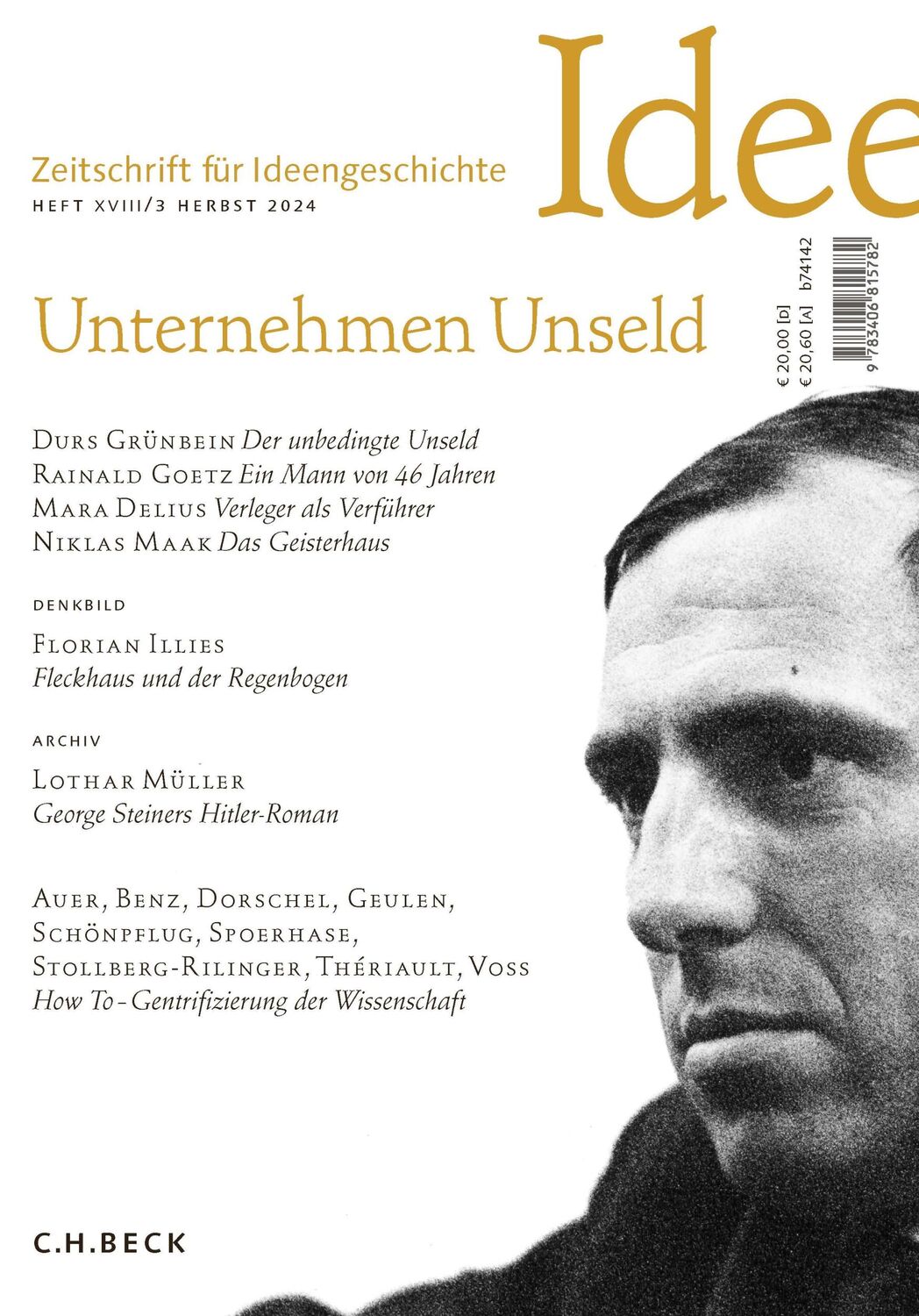 Cover: 9783406815782 | Zeitschrift für Ideengeschichte Heft XVIII/3 Herbst 2024 | Broschüre