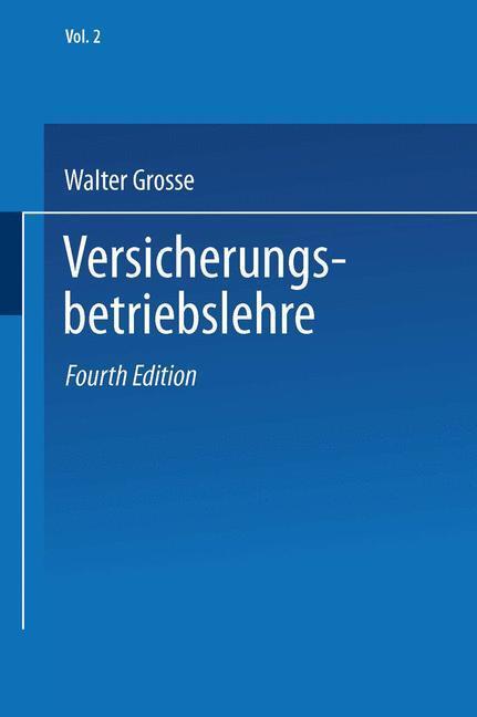 Cover: 9783409299220 | Versicherungsenzyklopädie | Band 2: Versicherungsbetriebslehre | Buch