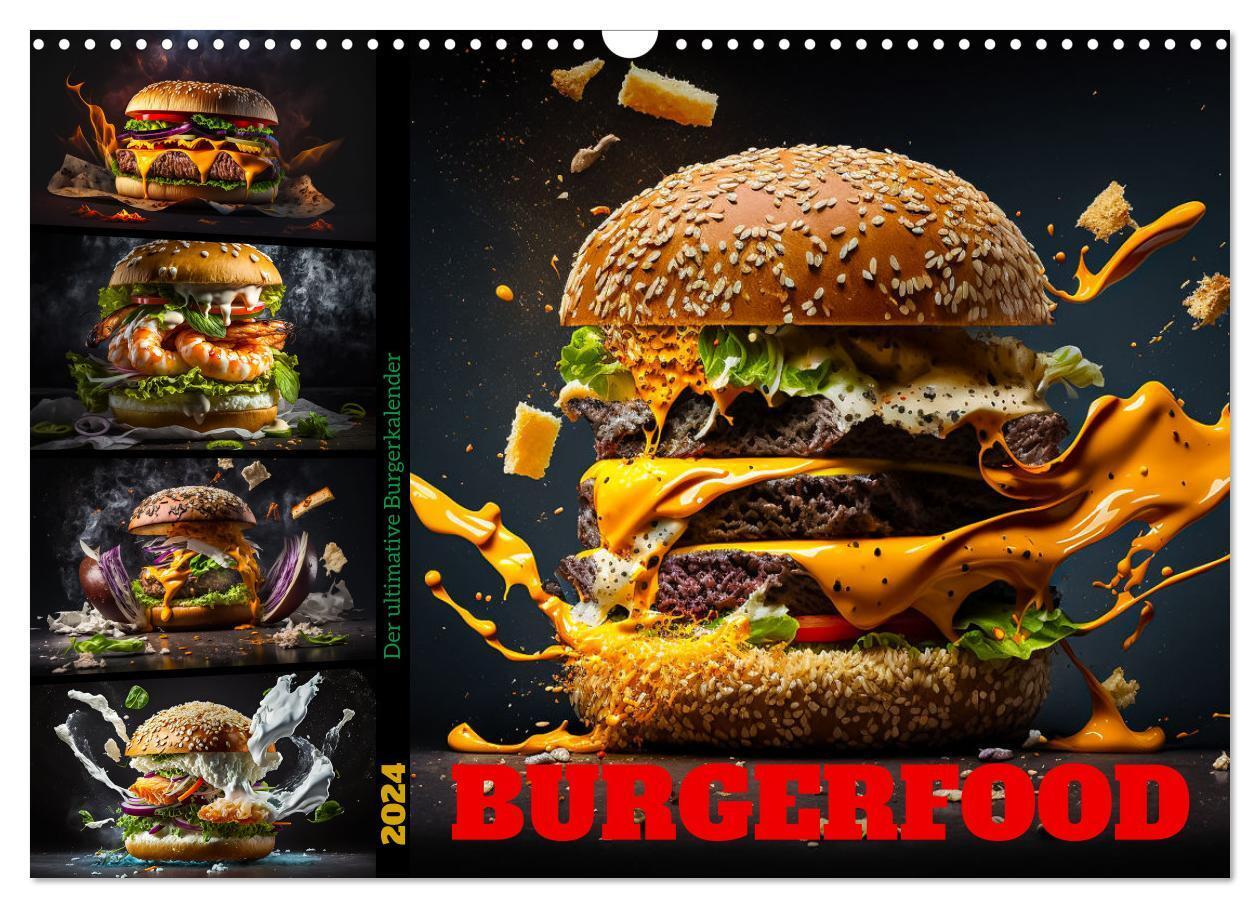 Cover: 9783675437975 | Burgerfood (Wandkalender 2024 DIN A3 quer), CALVENDO Monatskalender