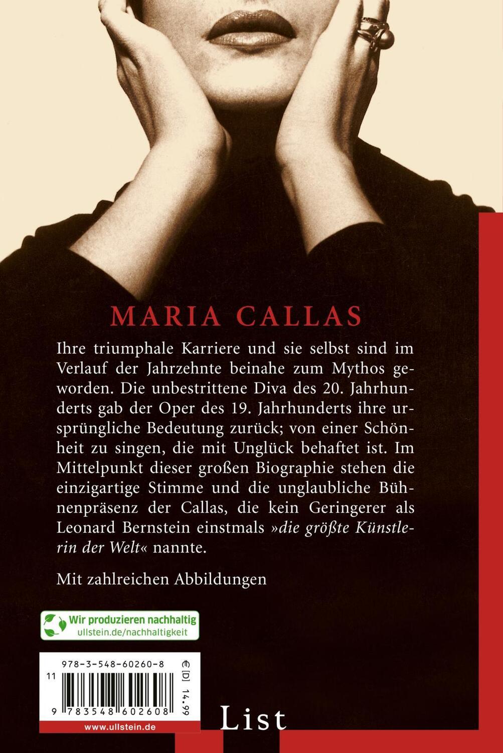 Rückseite: 9783548602608 | Maria Callas | Jürgen Kesting | Taschenbuch | List bei Ullstein | 2023