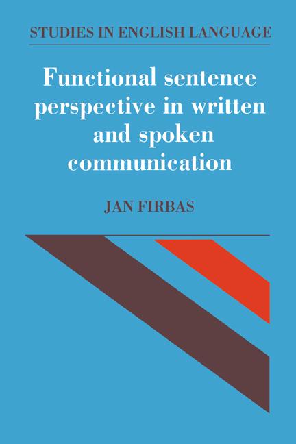 Cover: 9780521373081 | Functional Sentence Perspective in Written and Spoken Communication