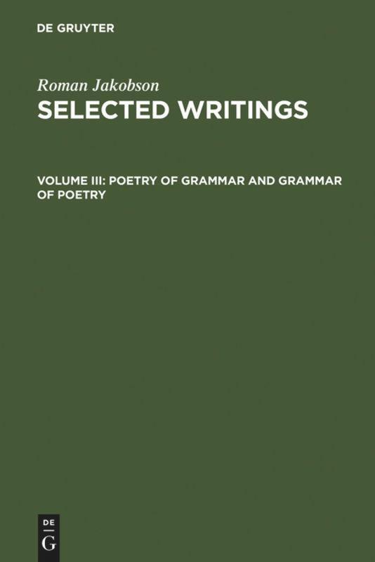 Cover: 9789027931788 | Poetry of Grammar and Grammar of Poetry | Buch | 2 Bücher | Englisch