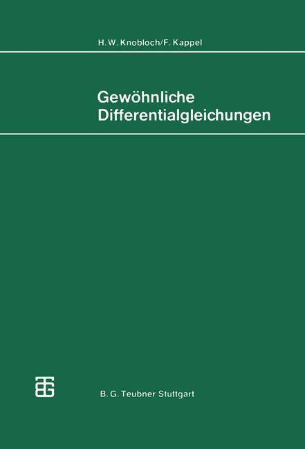 Cover: 9783519022084 | Gewöhnliche Differentialgleichungen | F. Kappel (u. a.) | Taschenbuch