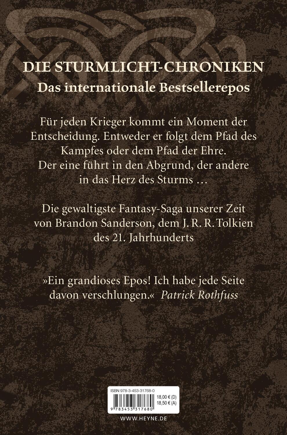 Bild: 9783453317680 | Der Pfad der Winde | Die Sturmlicht-Chroniken 02 | Brandon Sanderson