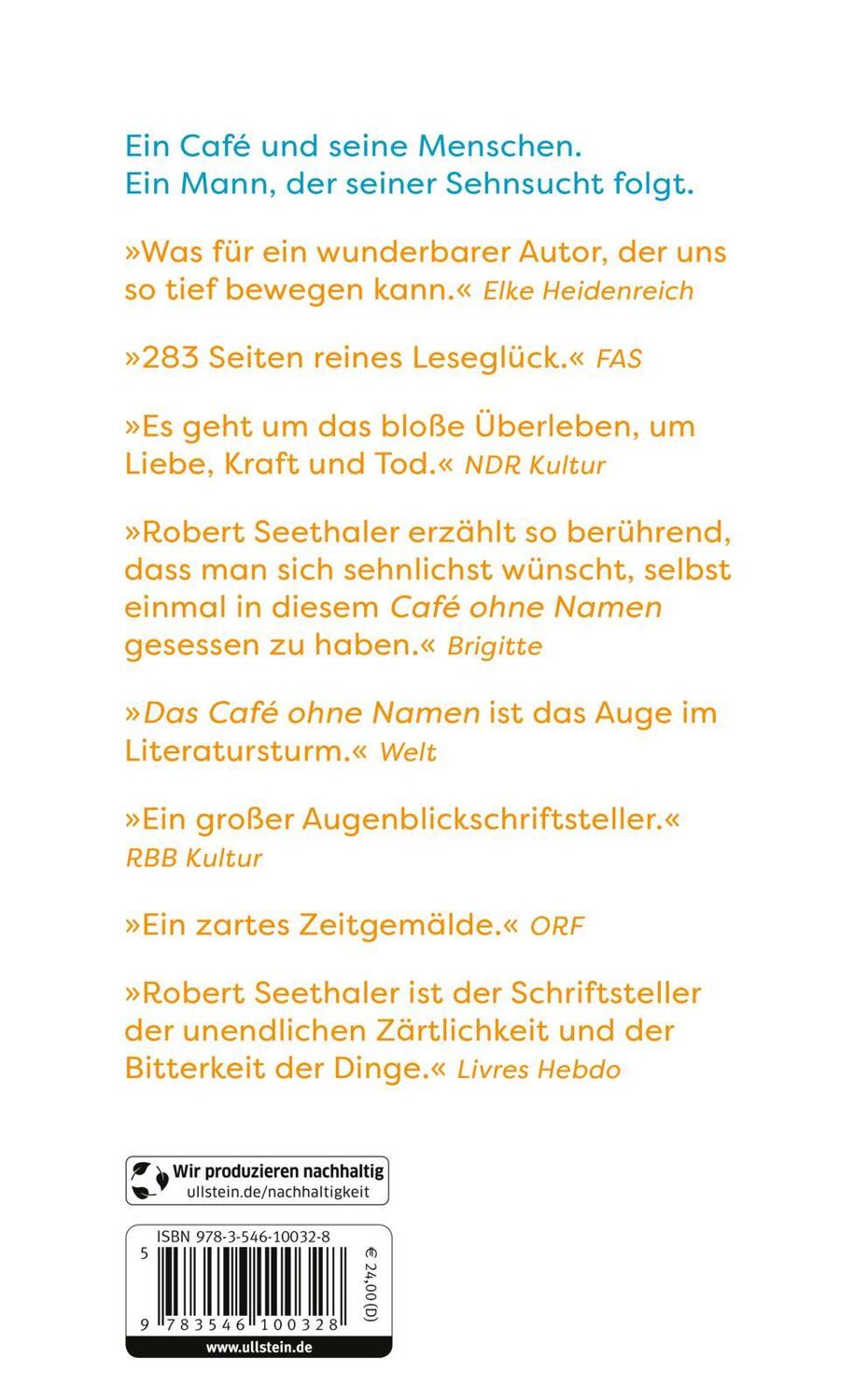 Rückseite: 9783546100328 | Das Café ohne Namen | Robert Seethaler | Buch | 288 S. | Deutsch