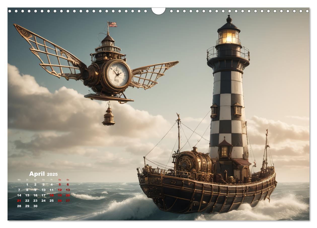 Bild: 9783383803789 | Steampunk - Die Welt der Leuchttürme (Wandkalender 2025 DIN A3...