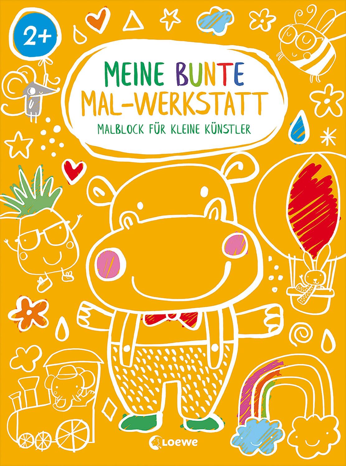 Cover: 9783743212039 | Meine bunte Mal-Werkstatt - Malblock für kleine Künstler - Nilpferd