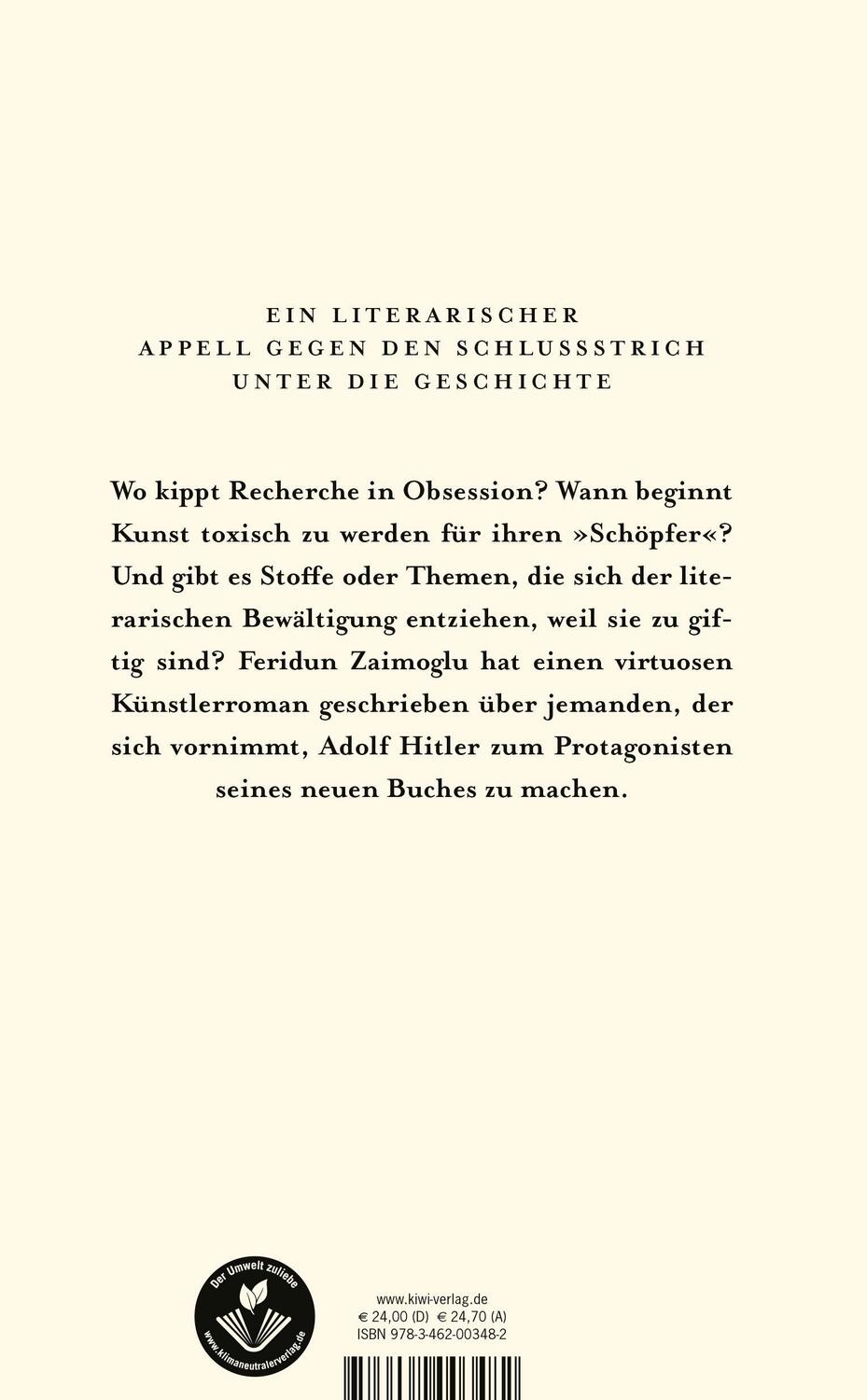 Rückseite: 9783462003482 | Bewältigung | Roman | Feridun Zaimoglu | Buch | 272 S. | Deutsch