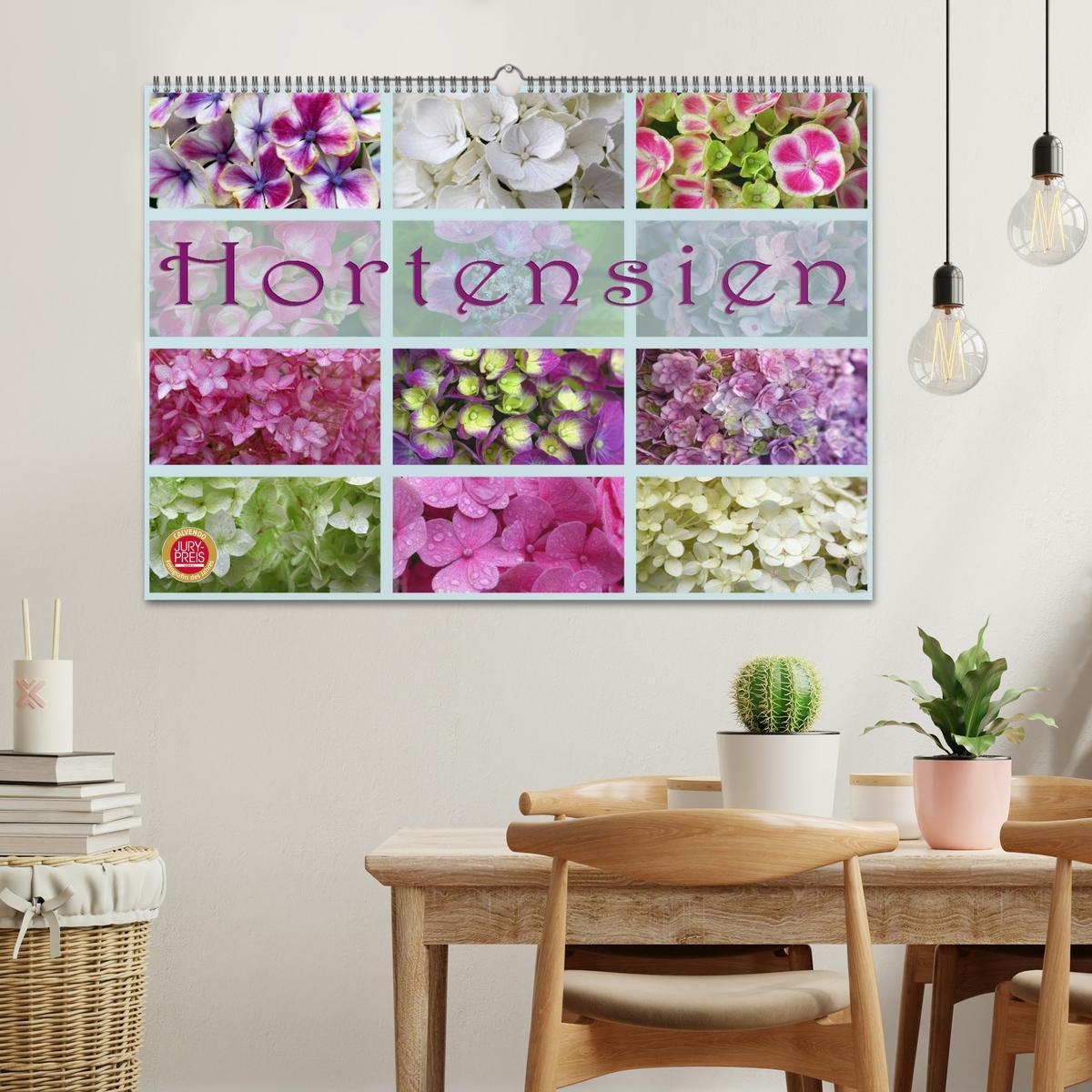 Bild: 9783435734061 | Hortensien / Geburtstagskalender (Wandkalender 2025 DIN A2 quer),...