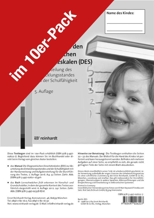 Cover: 9783497026227 | Testbogen zu den Diagnostischen Einschätzskalen (DES) zur...