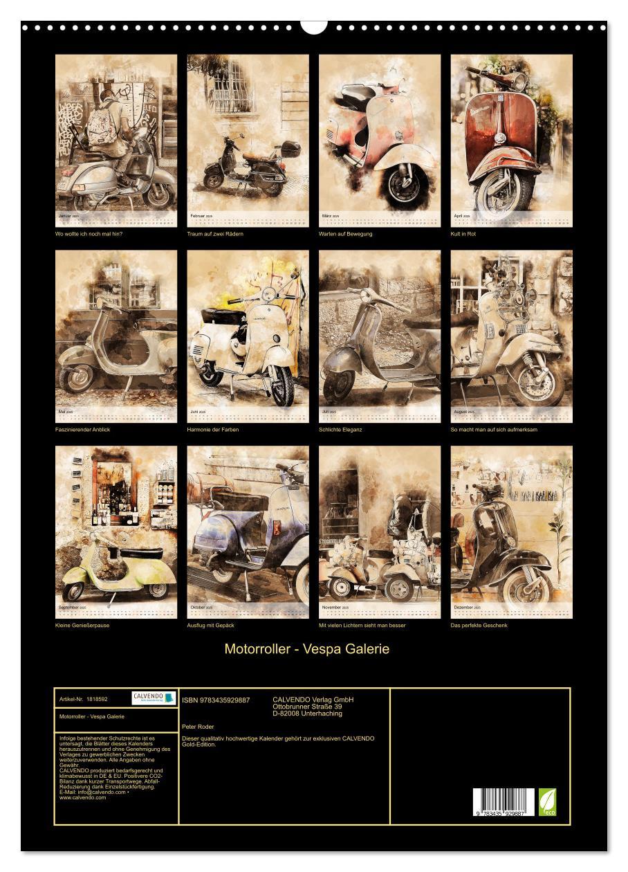 Bild: 9783435929887 | Motorroller - Vespa Galerie (Wandkalender 2025 DIN A2 hoch),...