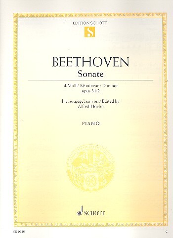 Cover: 9790001085359 | Sonate 17 D Opus 31/2(Sturm) | Ludwig van Beethoven | Buch