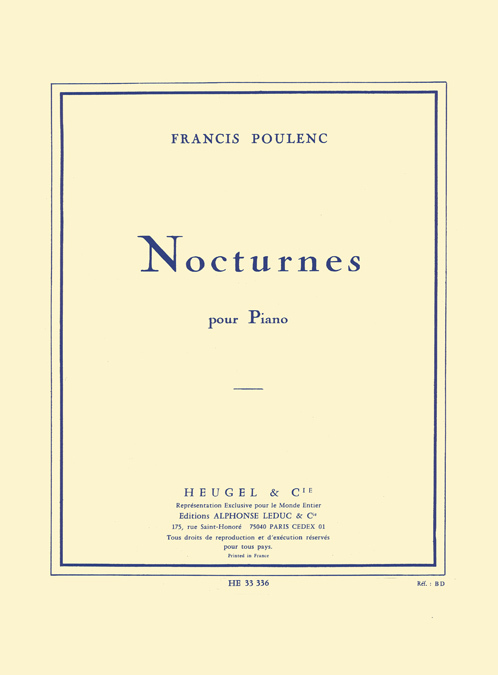 Cover: 9790047333360 | 8 Nocturnes | Recueil Piano | Francis Poulenc | Buch