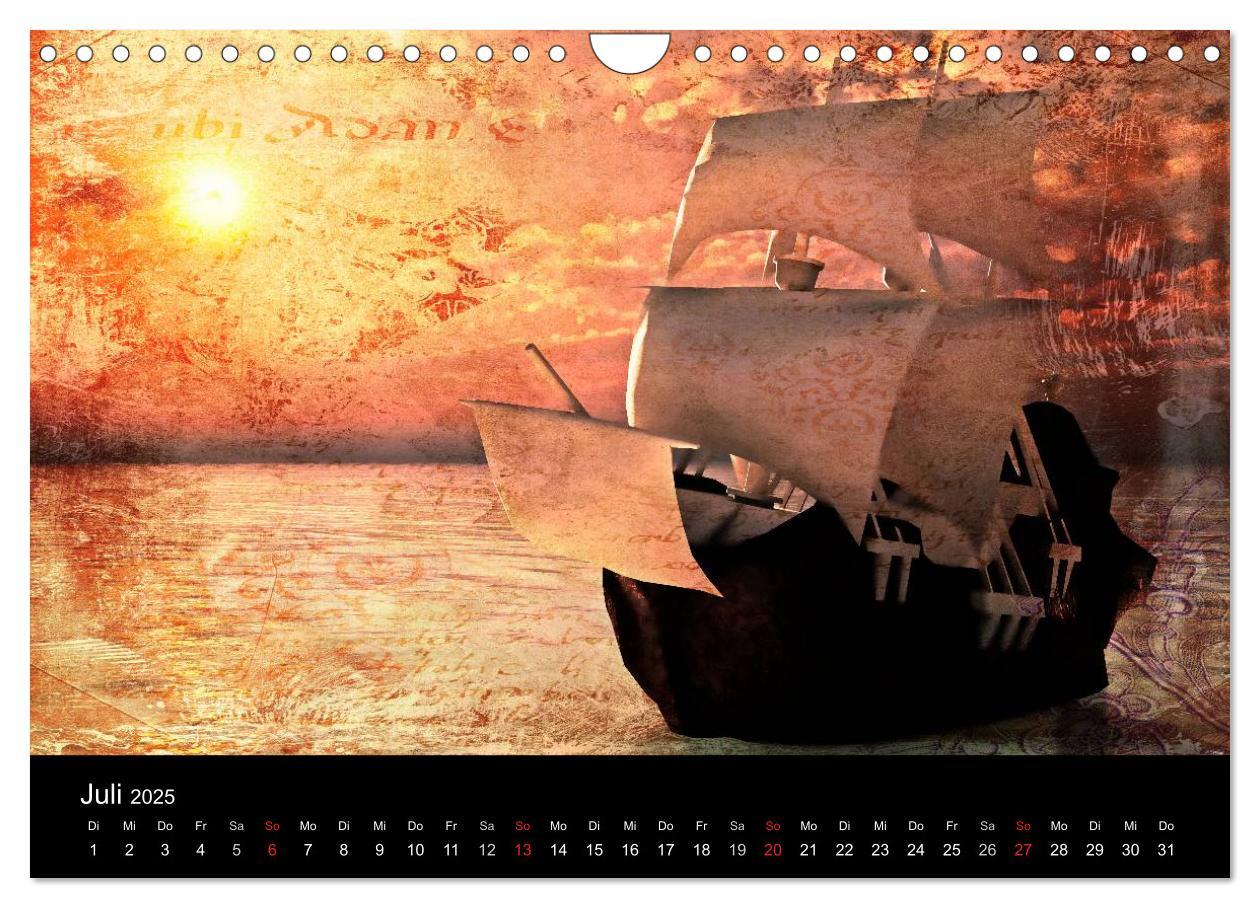 Bild: 9783435838622 | Mystic Ships (Wandkalender 2025 DIN A4 quer), CALVENDO Monatskalender