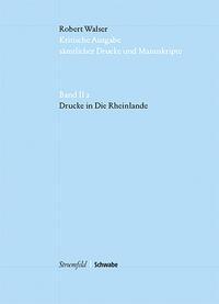 Cover: 9783796548277 | Drucke in Die Rheinlande | Robert Walser | Buch | 354 S. | Deutsch