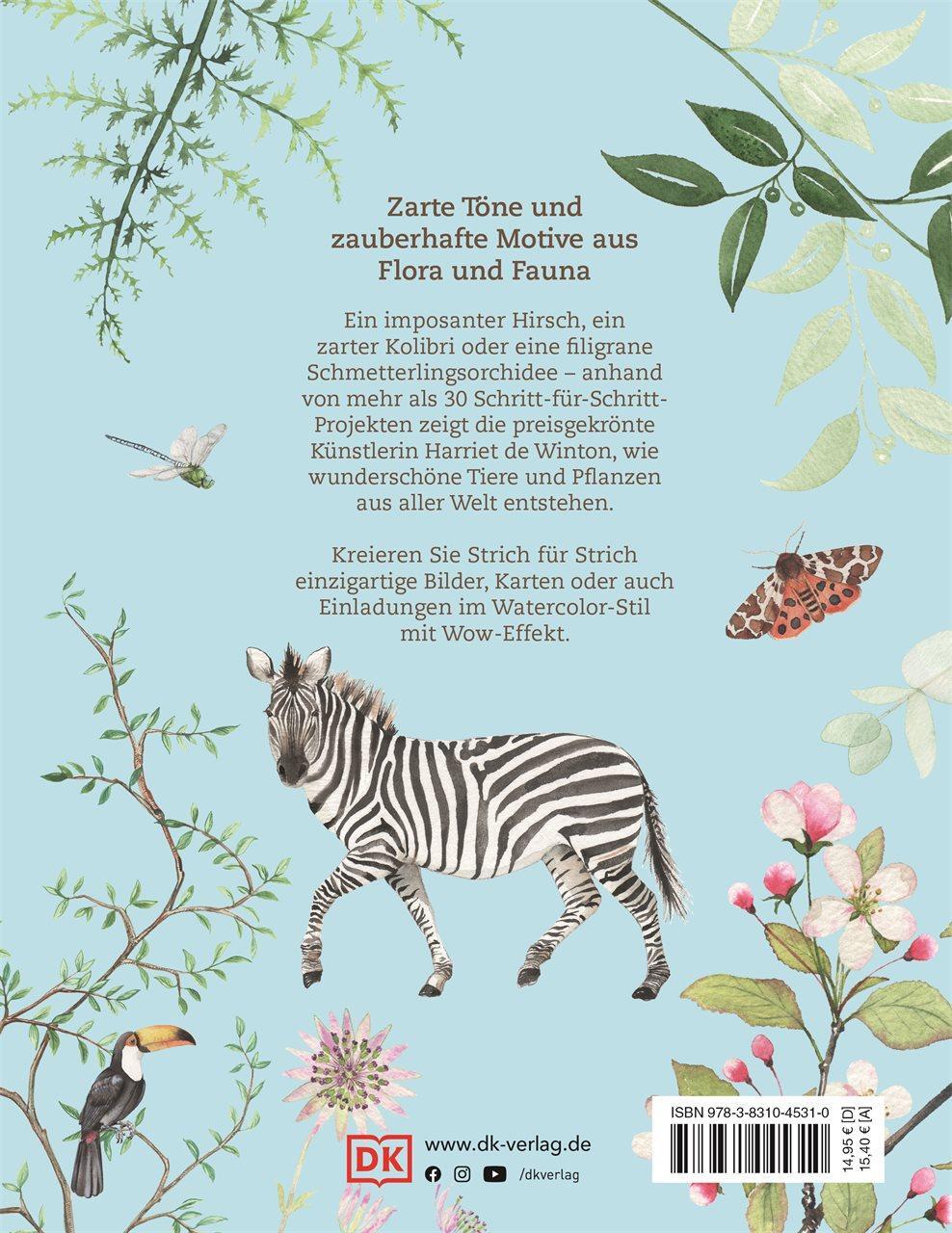 Rückseite: 9783831045310 | Tiere und Pflanzen malen mit Watercolor | Harriet de Winton | Buch