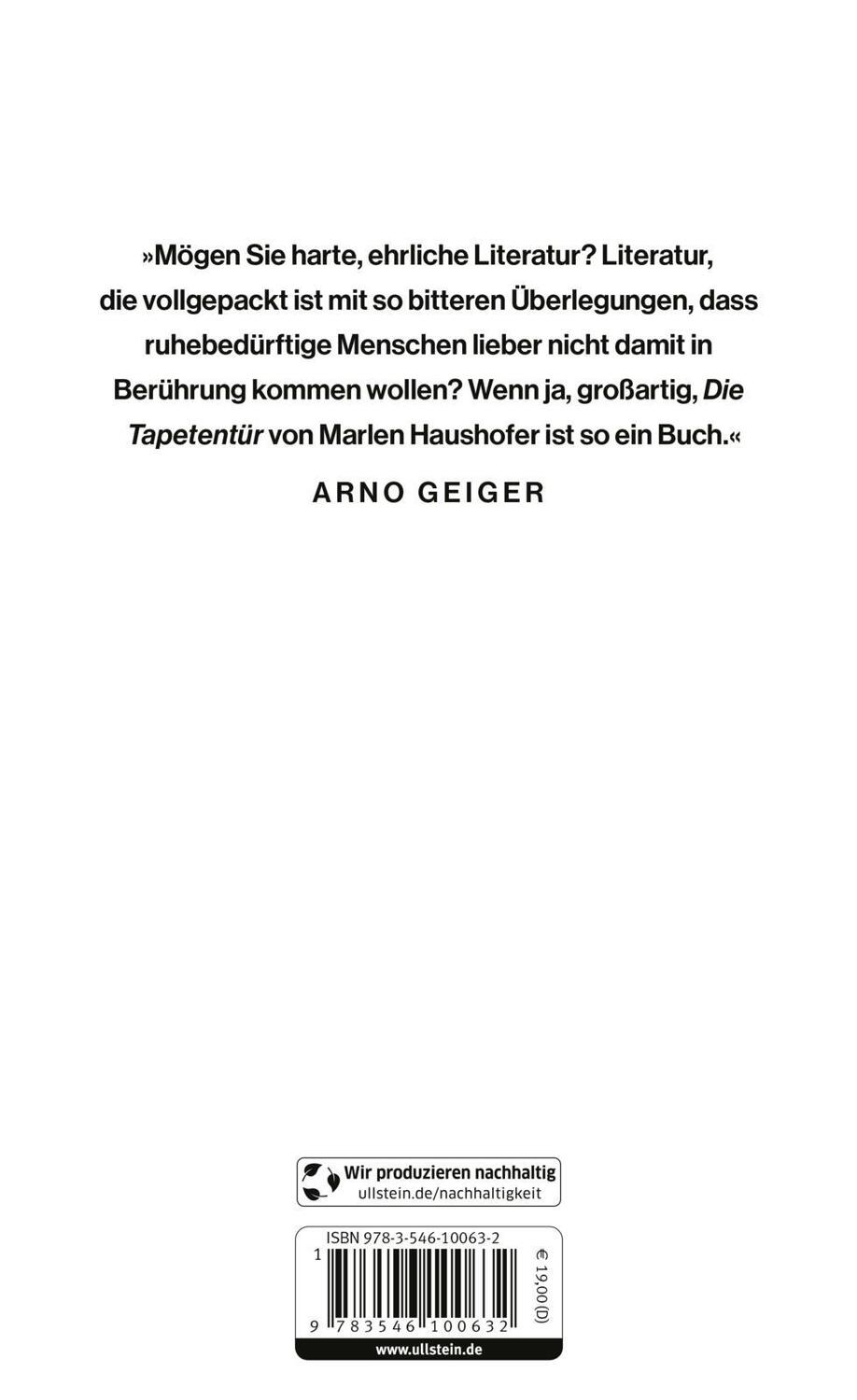 Rückseite: 9783546100632 | Die Tapetentür | Marlen Haushofer | Buch | 224 S. | Deutsch | 2023