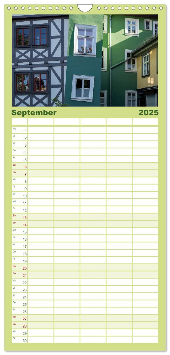 Bild: 9783457125410 | Familienplaner 2025 - Erfurt mit 5 Spalten (Wandkalender, 21 x 45...