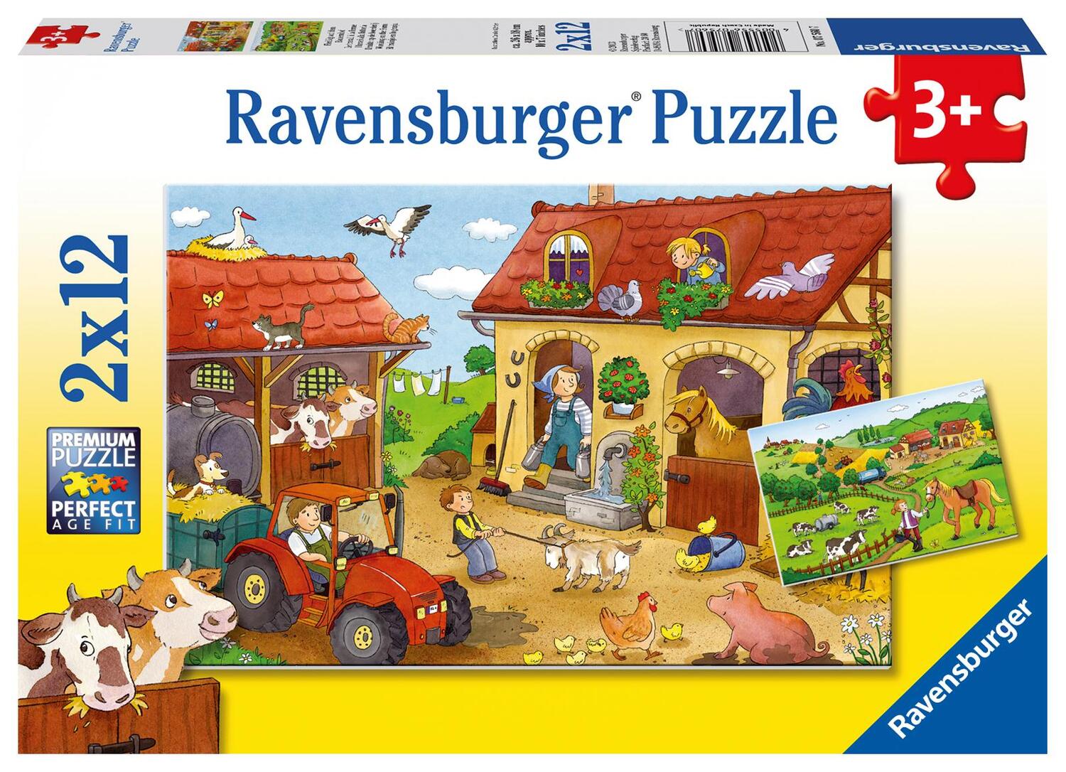 Cover: 4005556075607 | Fleißig auf dem Bauernhof. Puzzle 2 X 12 Teile | Spiel | Deutsch