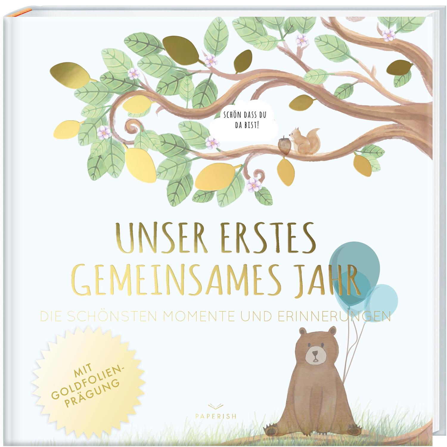 Cover: 9783968950181 | Babyalbum - UNSER ERSTES GEMEINSAMES JAHR (blau) | Pia Loewe | Buch