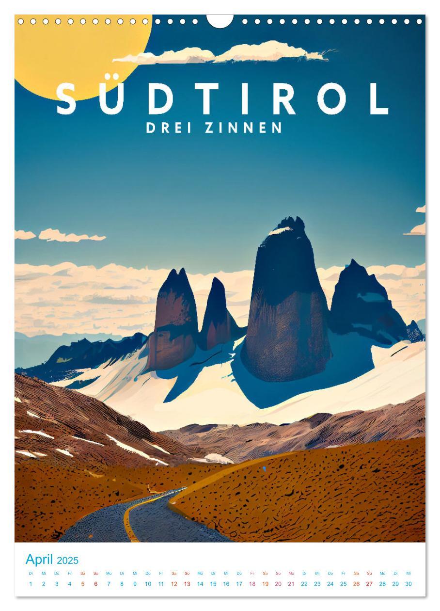 Bild: 9783435886197 | Südtirol - Old School Poster Style (Wandkalender 2025 DIN A3 hoch),...