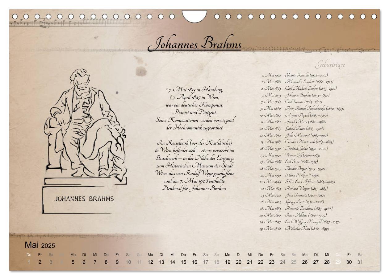 Bild: 9783435303564 | Von Mozart bis Beethoven (Wandkalender 2025 DIN A4 quer), CALVENDO...