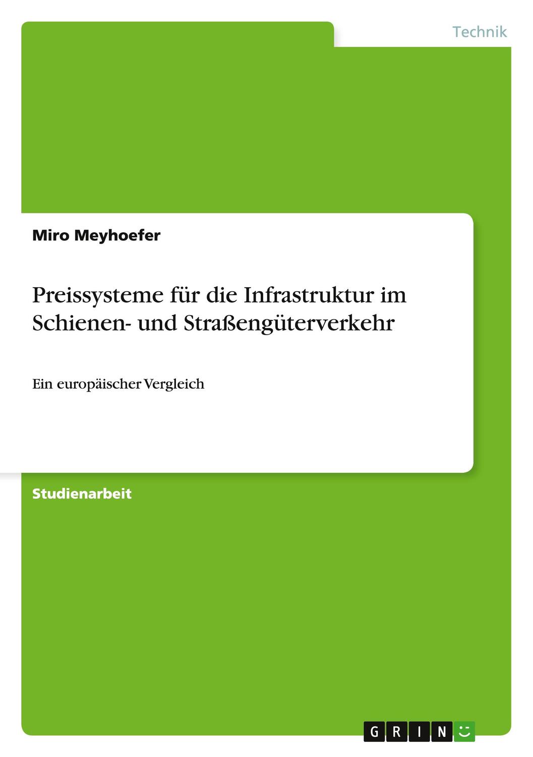 Cover: 9783656563624 | Preissysteme für die Infrastruktur im Schienen- und...