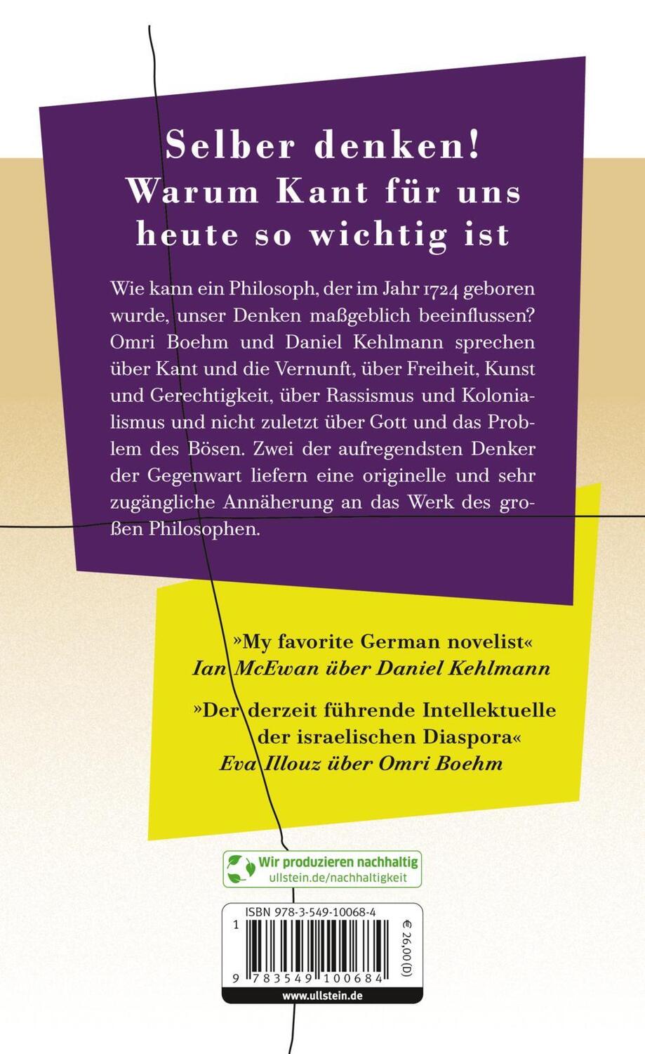 Rückseite: 9783549100684 | Der bestirnte Himmel über mir | Omri Boehm (u. a.) | Buch | 352 S.