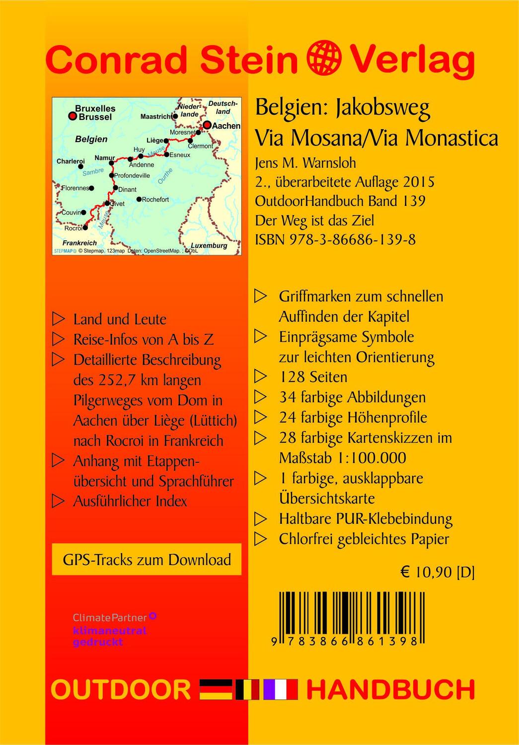 Rückseite: 9783866861398 | Belgien: Via Mosana / Via Monastica | von Aachen nach Rocroi | Buch
