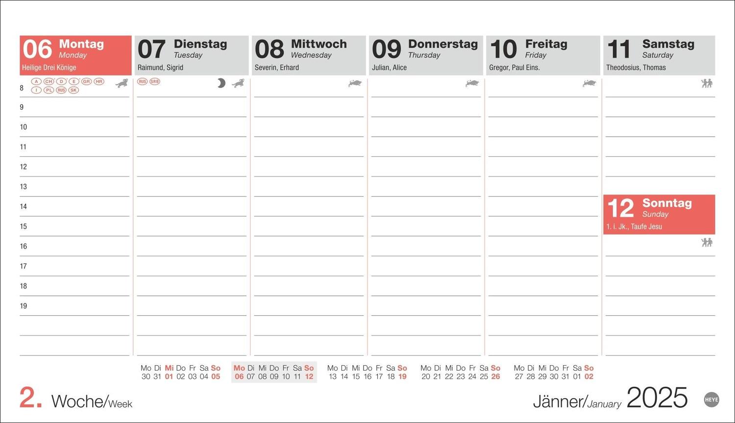 Bild: 9783756407620 | Schreibtischkalender Österreich klein 2025 | Heye | Kalender | 61 S.