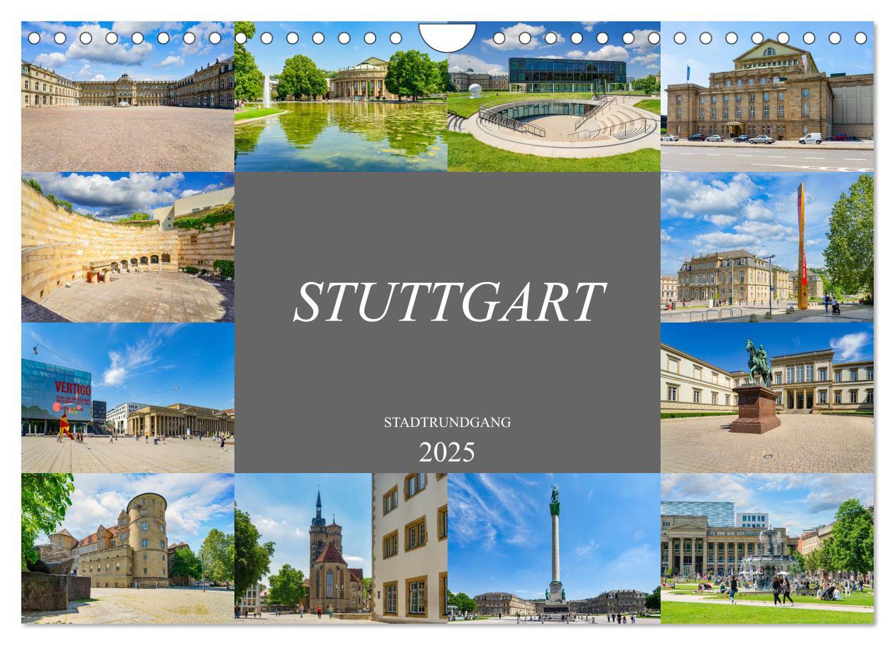 Cover: 9783435065967 | Stuttgart Stadtrundgang (Wandkalender 2025 DIN A4 quer), CALVENDO...