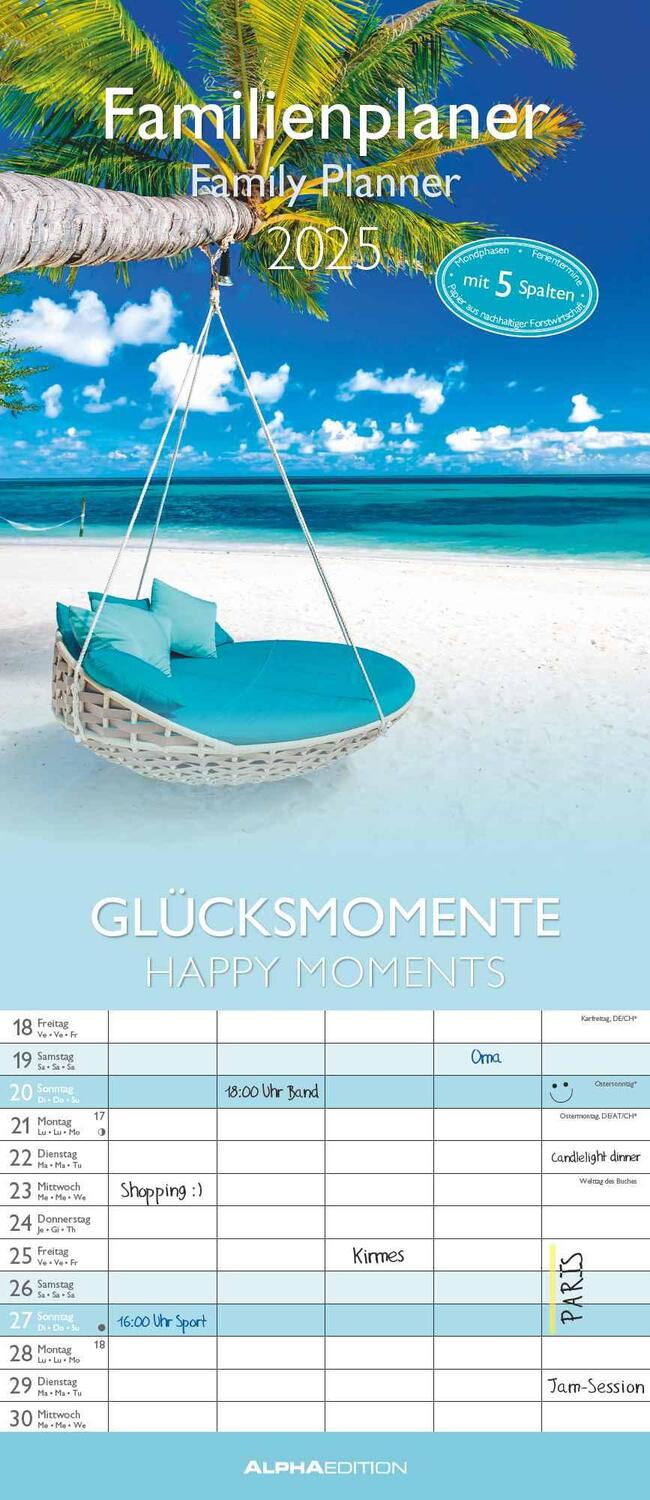 Cover: 4251732341404 | Glücksmomente 2025 Familienplaner - Familienkalender - Wandkalender...