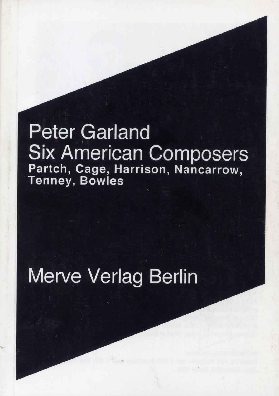 Cover: 9783883961385 | Six American Composers | Peter Garland | 160 S., 8 Fotos | Deutsch