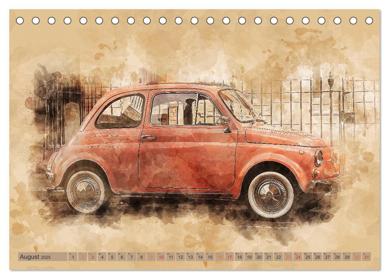 Bild: 9783435151103 | Kult-Autos, Nuova 500 (Tischkalender 2025 DIN A5 quer), CALVENDO...