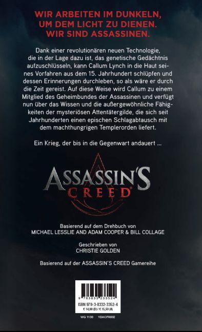 Rückseite: 9783833233524 | Assassin's Creed | Roman zum Film - Videogameroman | Christie Golden