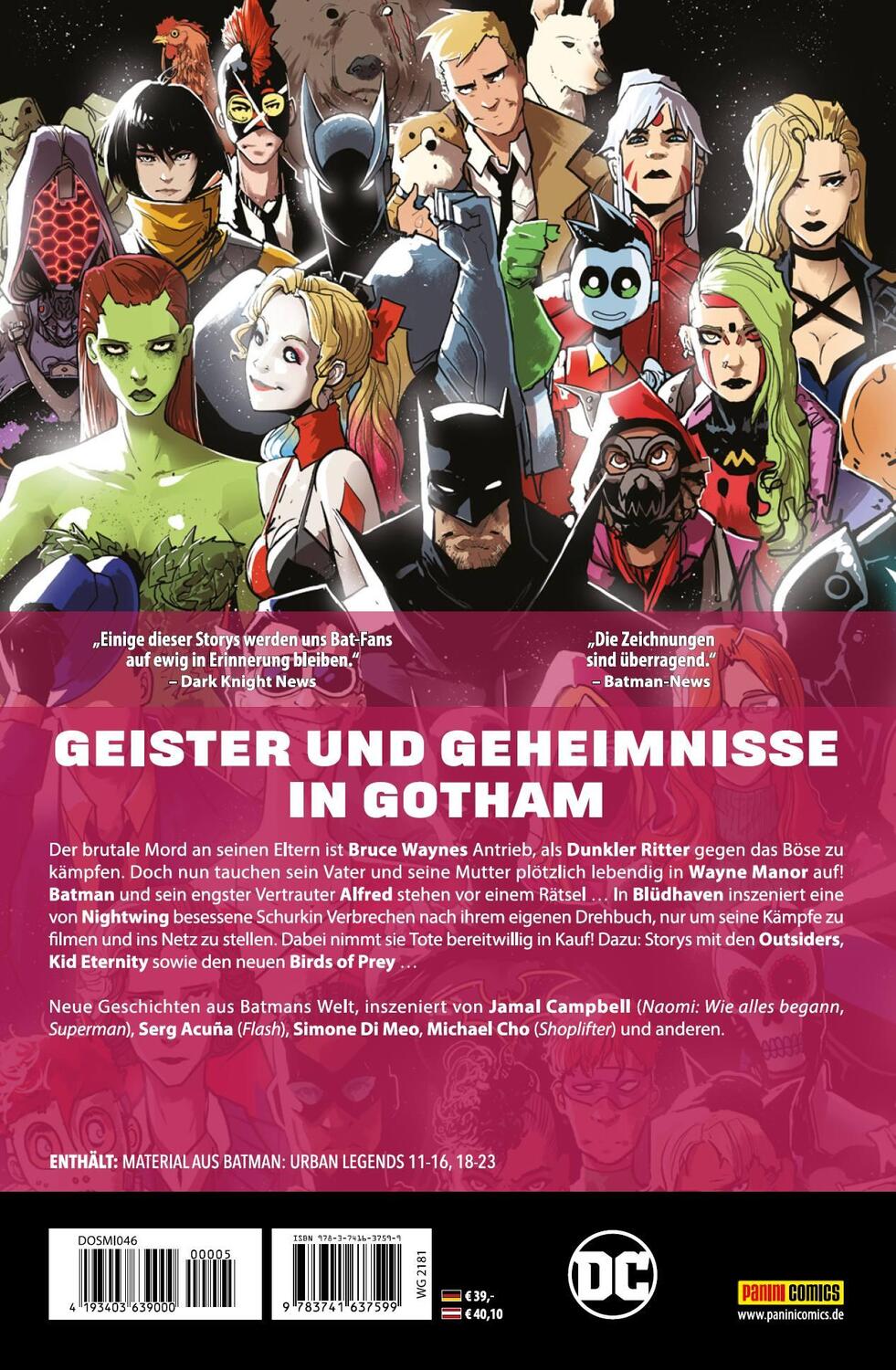 Rückseite: 9783741637599 | Batman: Urban Legends - Die Geister von Gotham | Campbell (u. a.)
