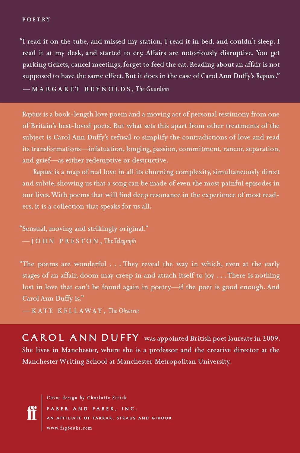 Rückseite: 9780865478862 | Rapture | Carol Ann Duffy | Taschenbuch | Paperback | Englisch | 2013