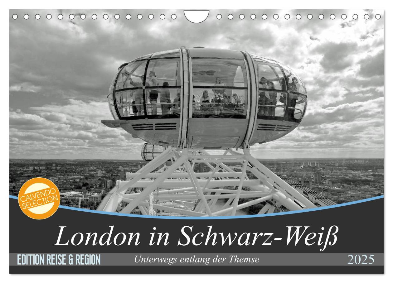 Cover: 9783435701360 | London in Schwarz-Weiß (Wandkalender 2025 DIN A4 quer), CALVENDO...