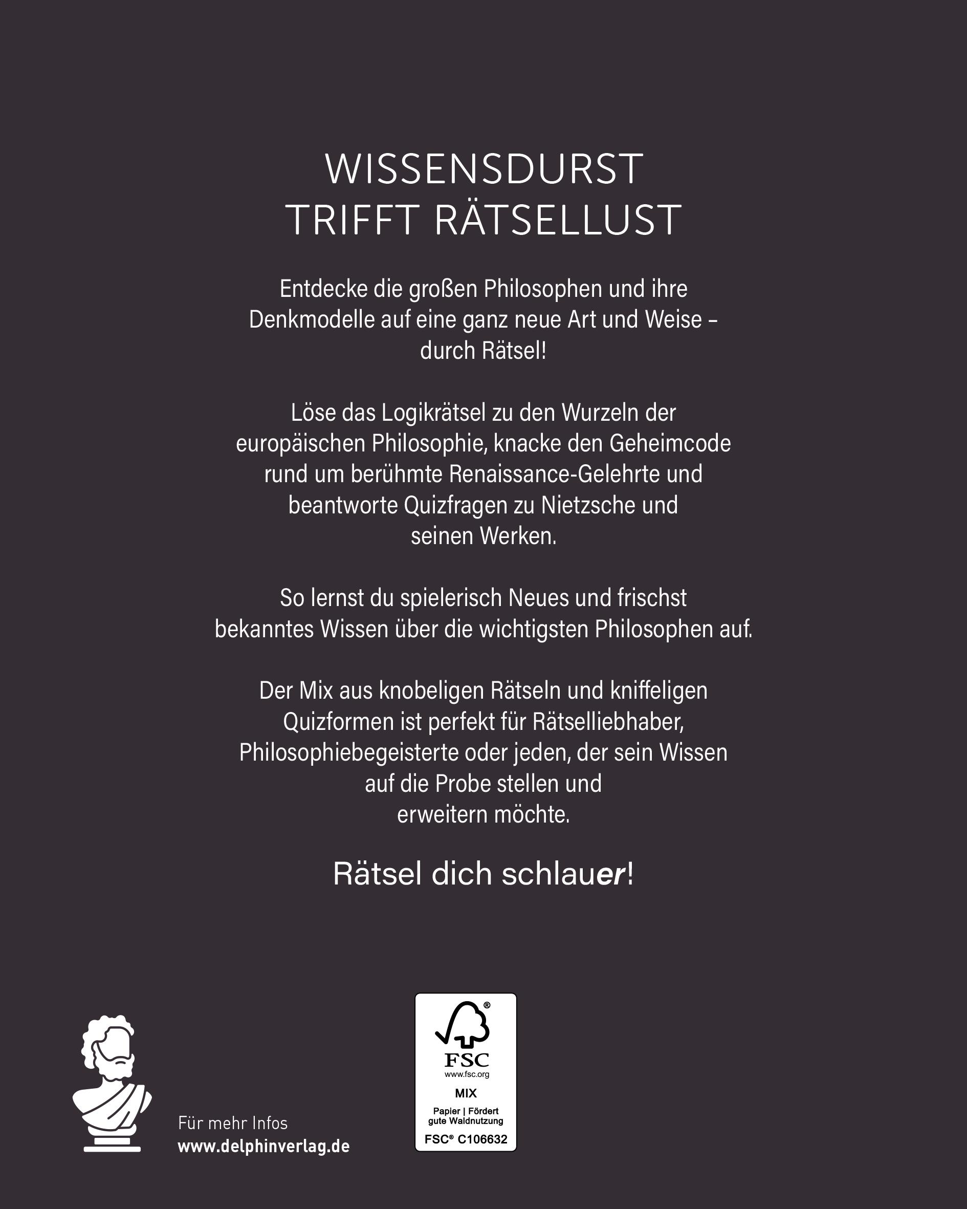 Rückseite: 9783961284597 | Die großen Philosophen I Wissen in Rätseln | Taschenbuch | Deutsch