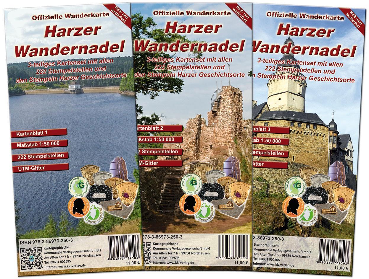 Bild: 9783869732503 | Harzer Wandernadel | Offizielles - 3-teiliges wetterfestes Kartenset