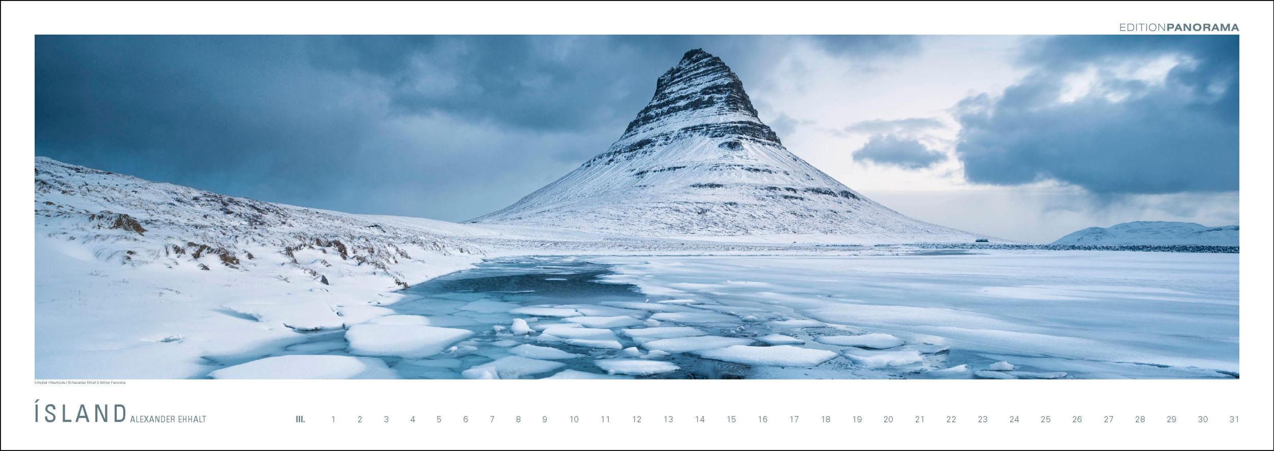 Bild: 9783898236232 | ISLAND | NEU 2024 - Immerwährender Panorama-Kalender, 110 x 39 cm